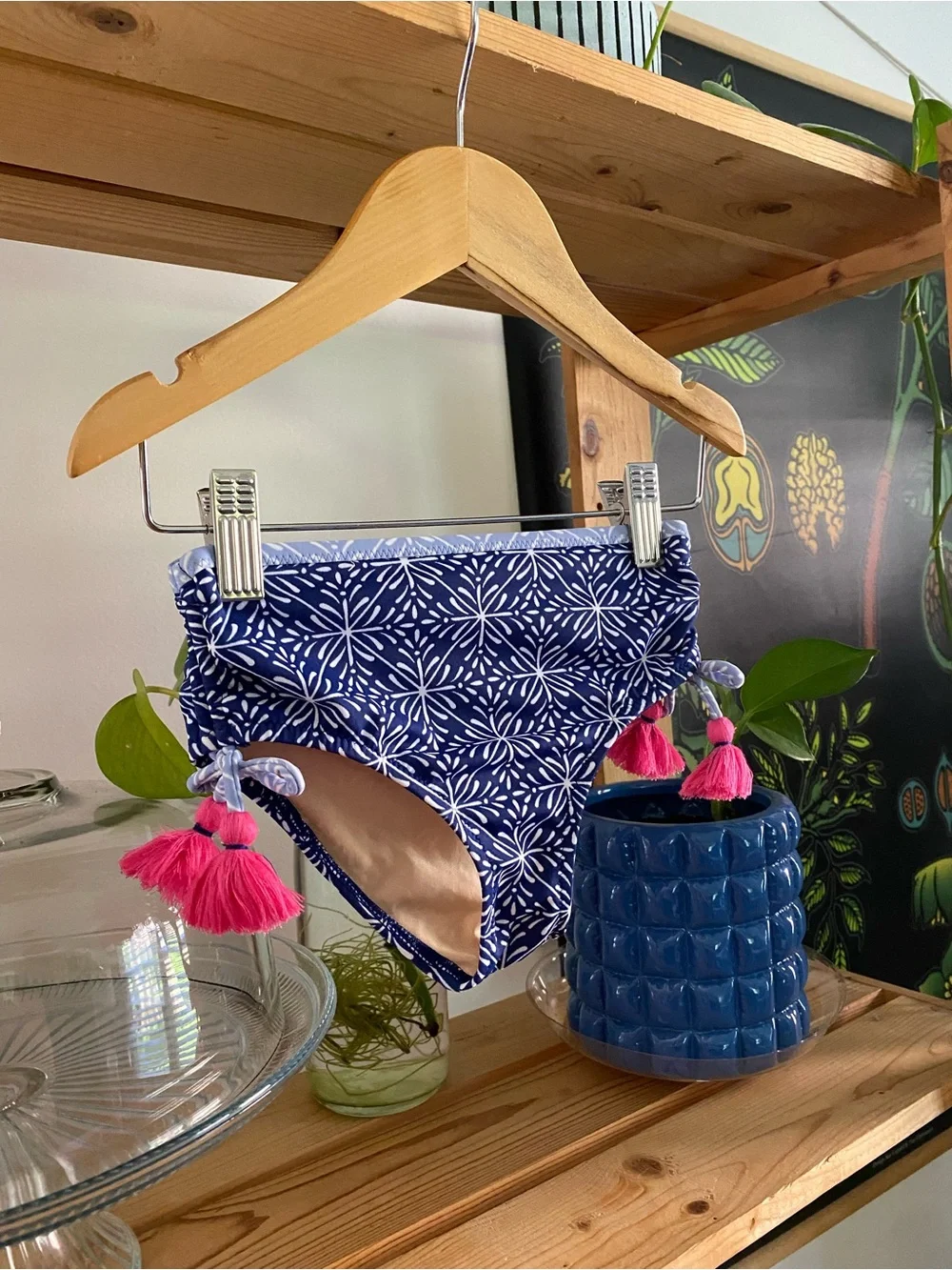 Cabana Life Navy Blue Bandana Print Long Sleeve Rashguard Bikini Set 5t